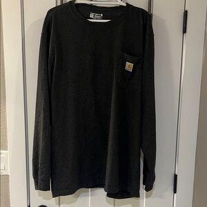 Carhartt Men’s 3XL Relaxed Fit Long Sleeve Pocket T-Shirt Gray Logo